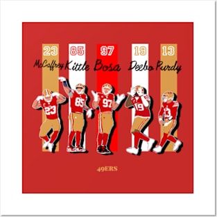 49ers : George kittle x Nick bosa x Deebo samuel x Brock Purdy x Christian mccaffrey Posters and Art